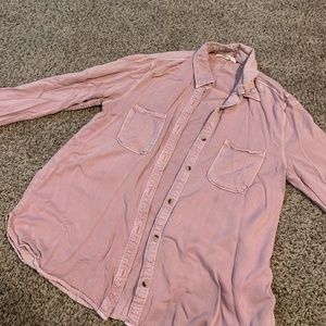 WILD BLUE MAUVE BUTTON UP LAYERING TOP MEDIUM